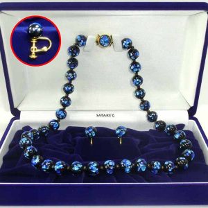 ホタル玉 青色 ネックレス・イヤリングset