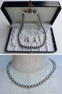 貝ベースの人造真珠 7mm ブラックパール