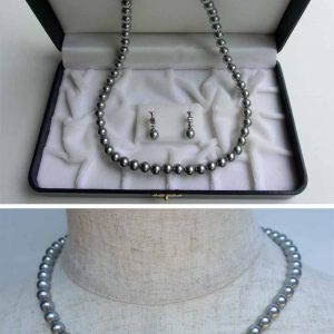 貝ベースの人造真珠 7mm ブラックパール