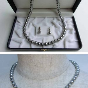 貝ベースの人造真珠 8mm ブラックパール